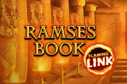 Ramses Book Flaming Link Slot Logo