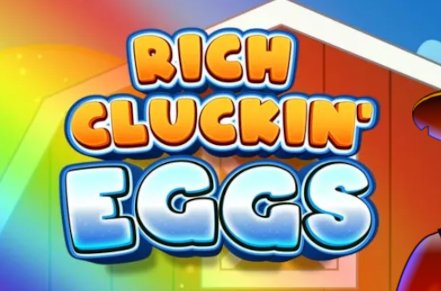 Rich Cluckin Eggs Slot Logo
