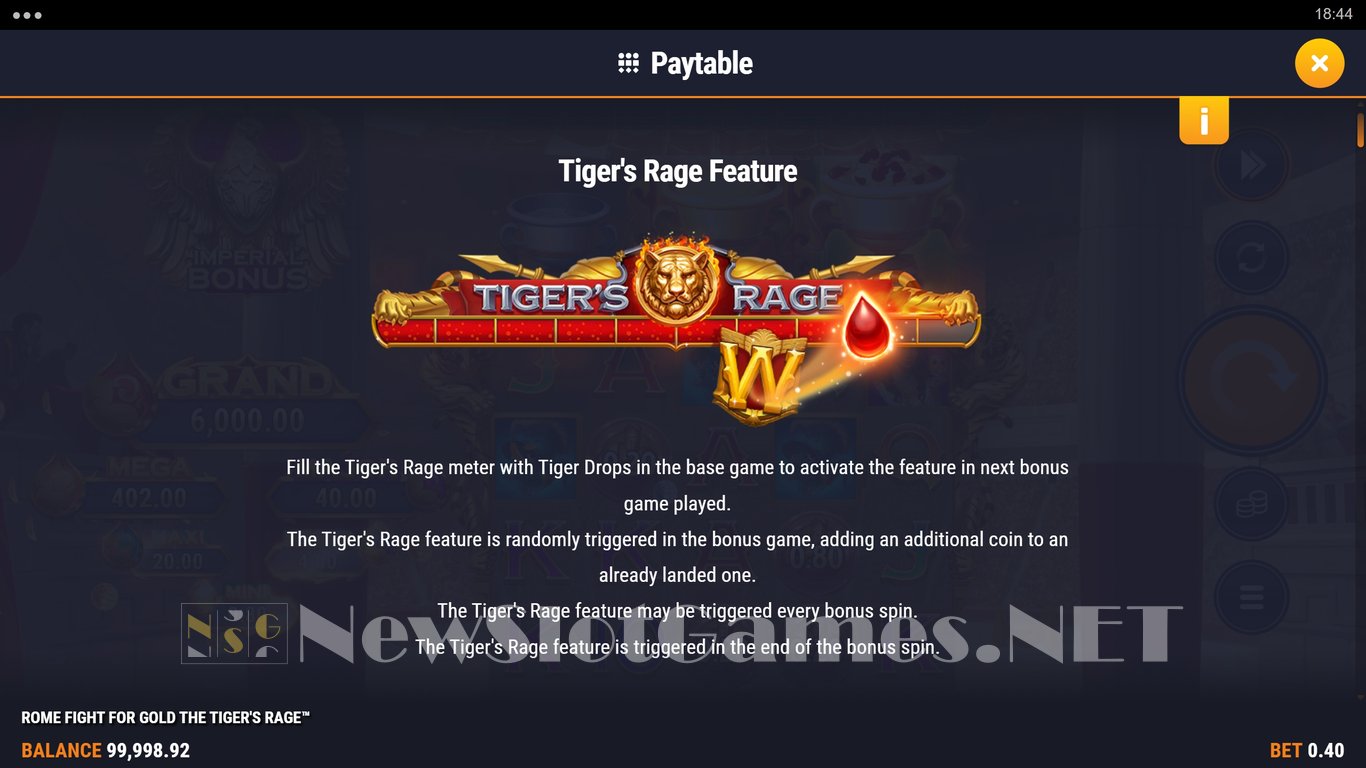 Rome Fight For Gold The Tigers Rage Slot Slot Image in Demo - pic. 5