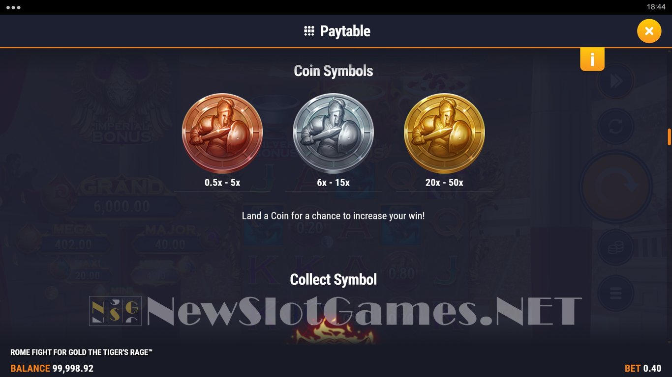 Rome Fight For Gold The Tigers Rage Slot Slot Image in Demo - pic. 6