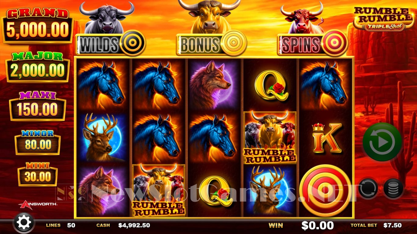 Rumble Rumble Triple Shot Slot Demo Image