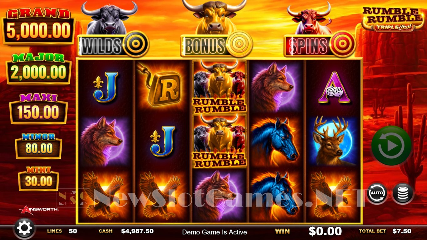 Rumble Rumble Triple Shot Slot Slot Image in Demo - pic. 2