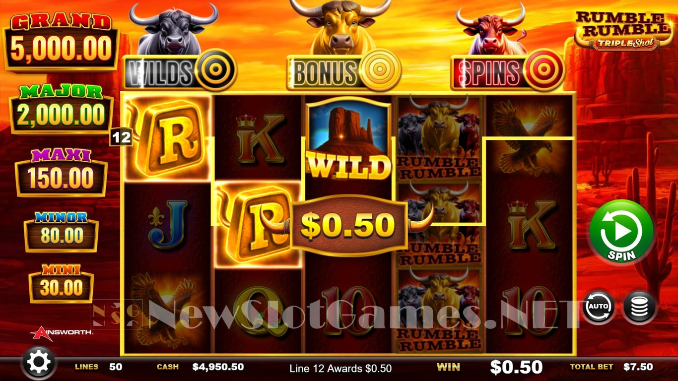 Rumble Rumble Triple Shot Slot Slot Image in Demo - pic. 3