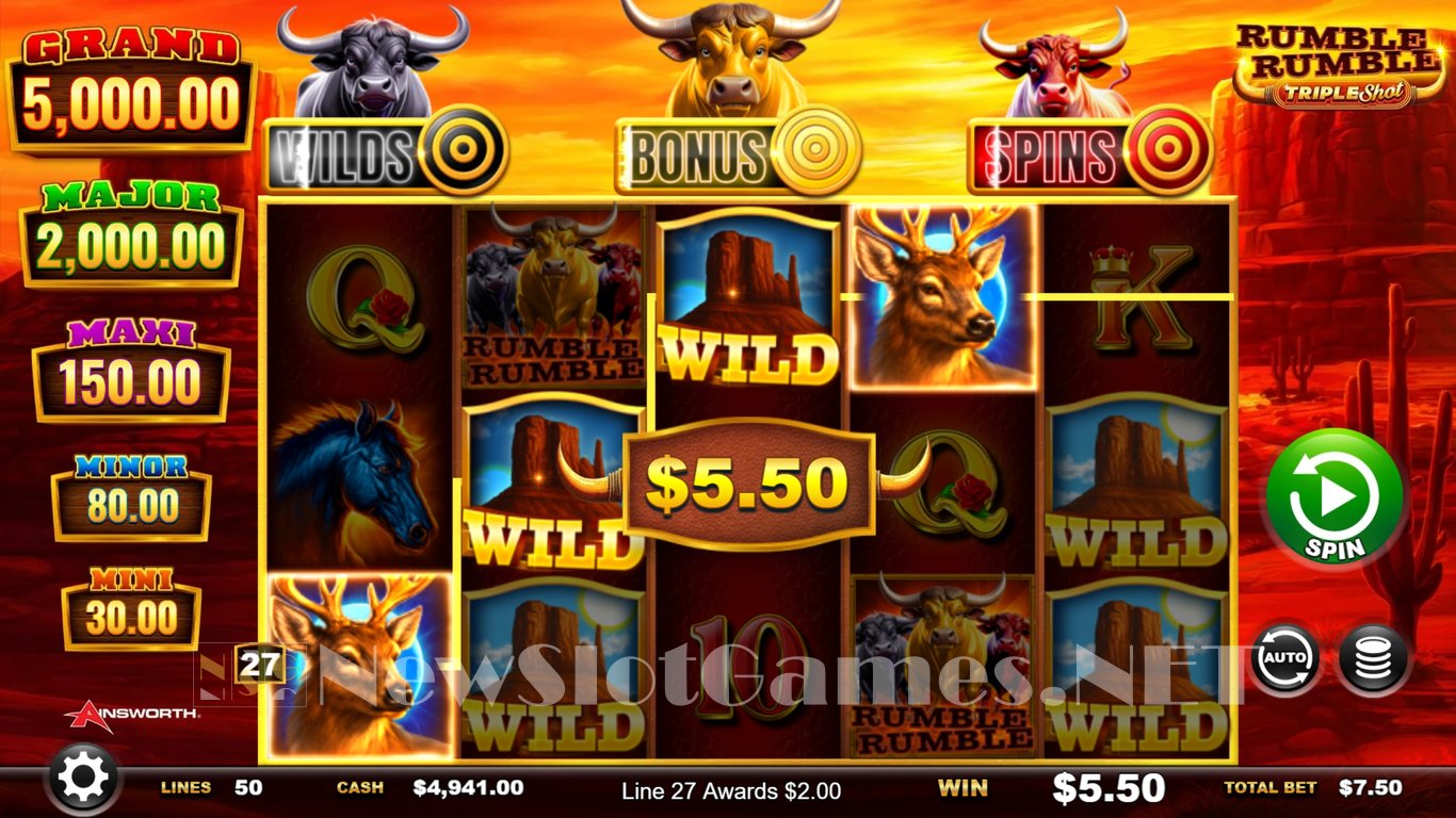 Rumble Rumble Triple Shot Slot Slot Image in Demo - pic. 4
