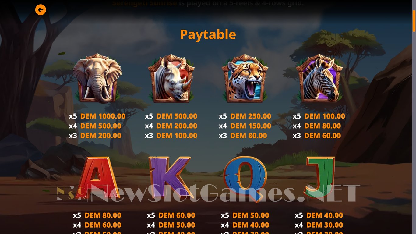 Serengeti Sunrise Slot Slot Image in Demo - pic. 6