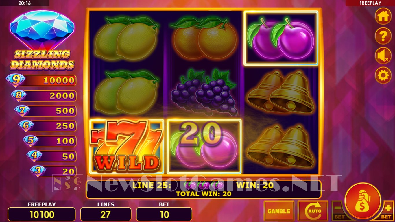 Sizzling Diamonds Slot Slot Image in Demo - pic. 2
