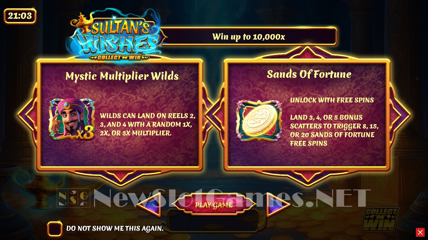 Sultans Wishes Collect ‘N Win Slot Demo Image