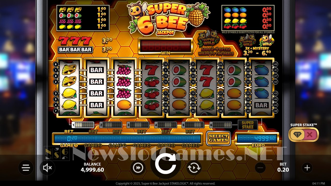 Super 6 Bee Jackpot Slot Slot Image in Demo - pic. 2