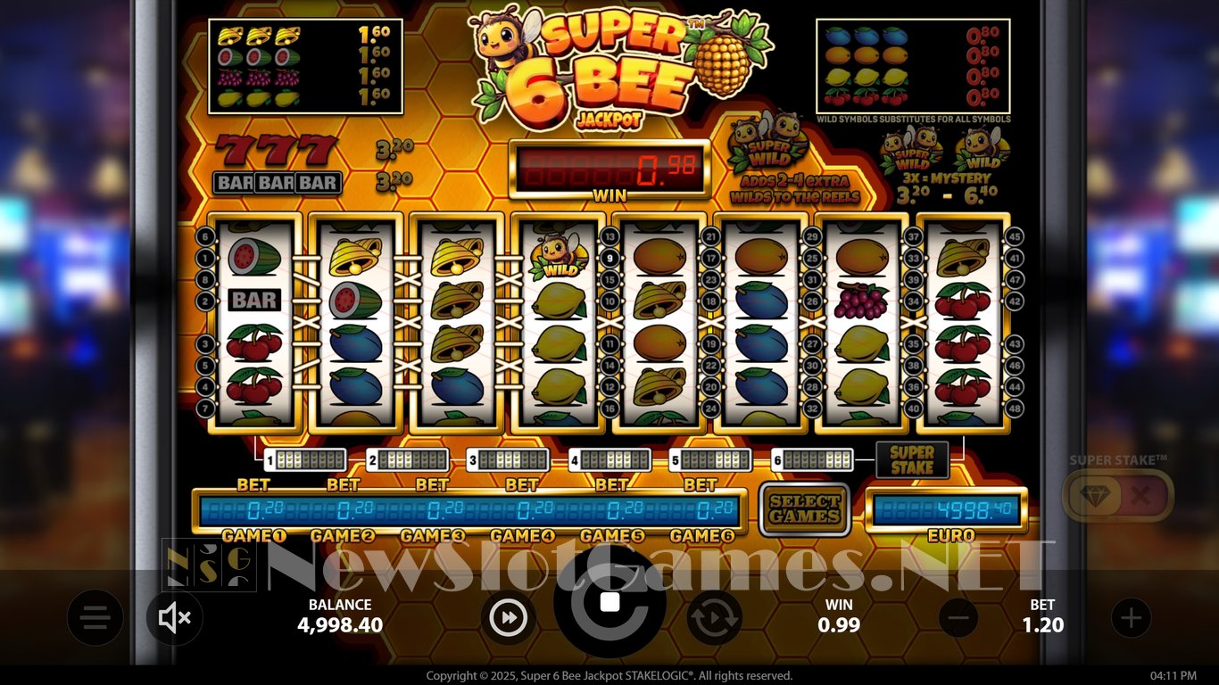 Super 6 Bee Jackpot Slot Slot Image in Demo - pic. 4