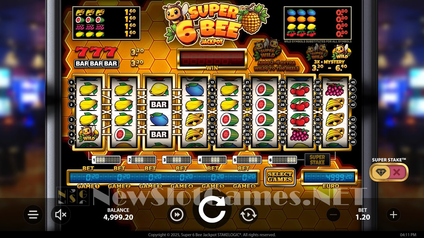Super 6 Bee Jackpot Slot Slot Image in Demo - pic. 5