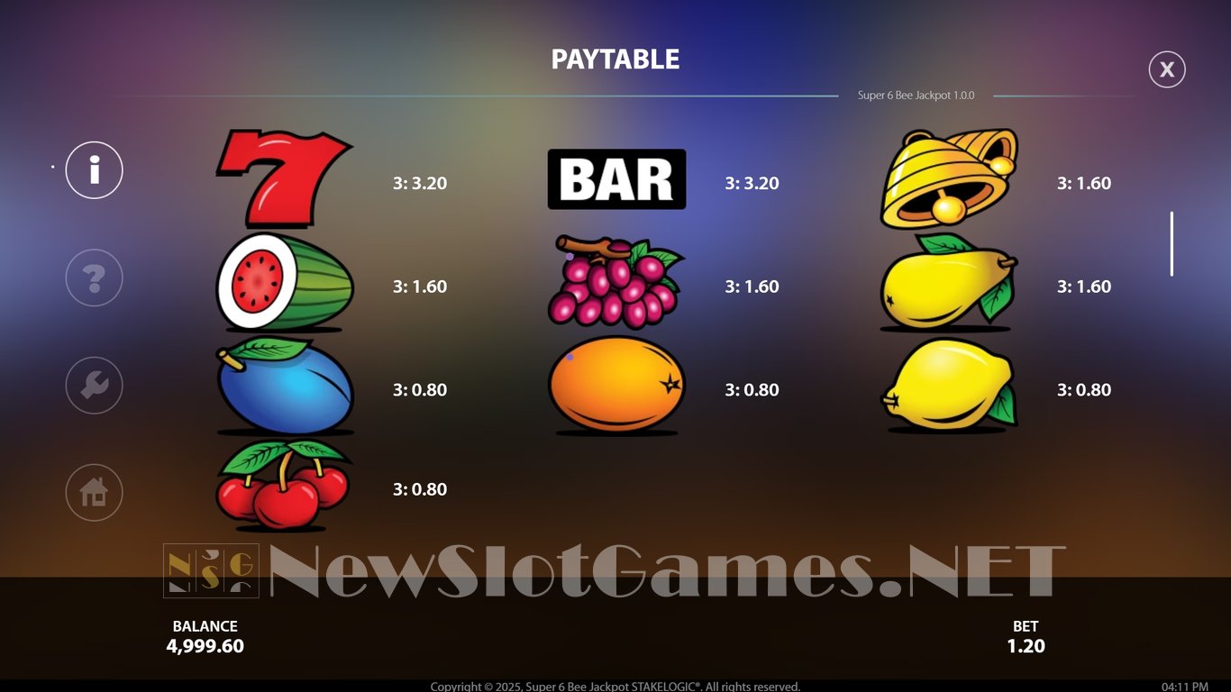 Super 6 Bee Jackpot Slot Slot Image in Demo - pic. 8