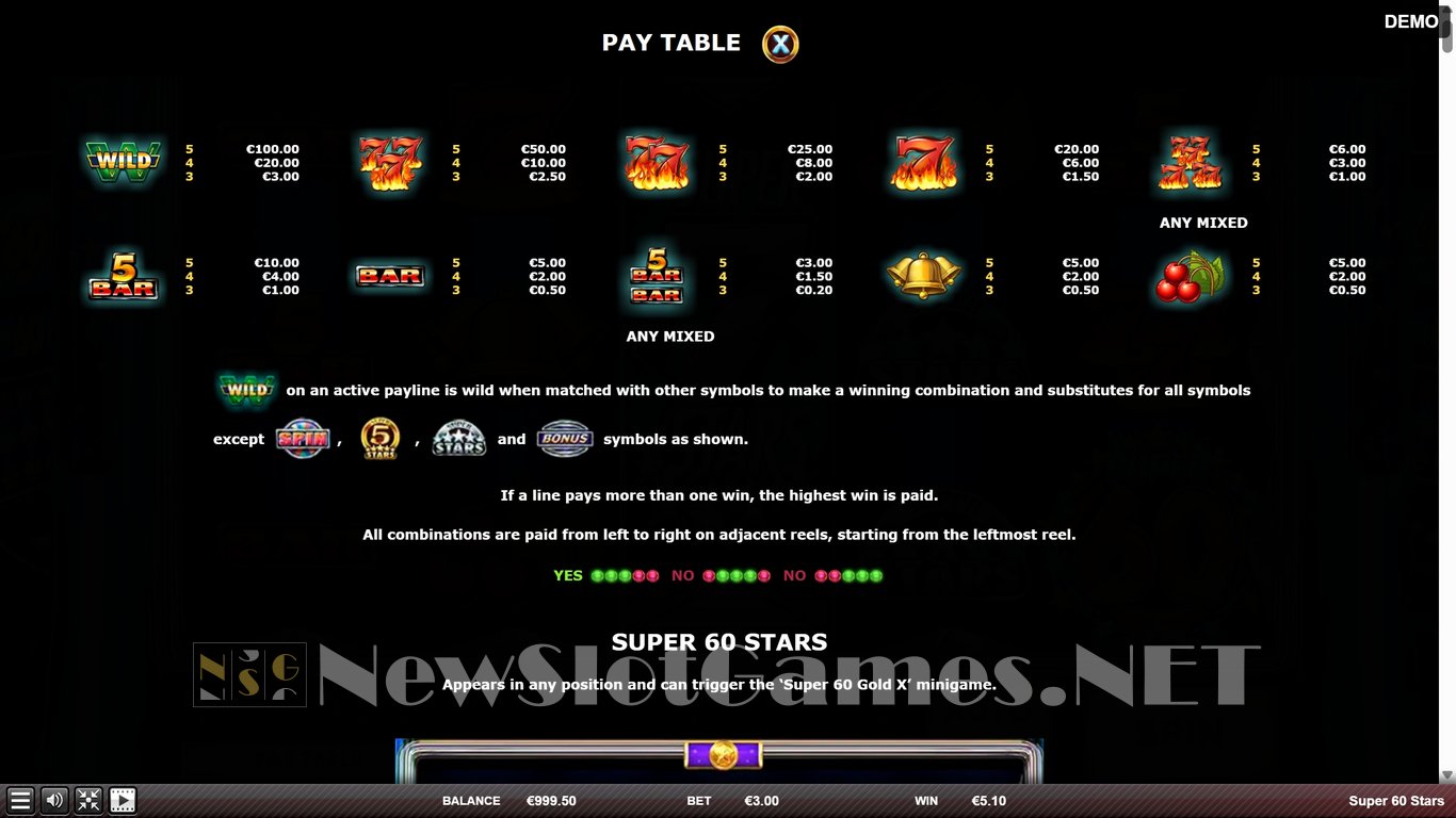 Super 60 Stars Slot Slot Image in Demo - pic. 6
