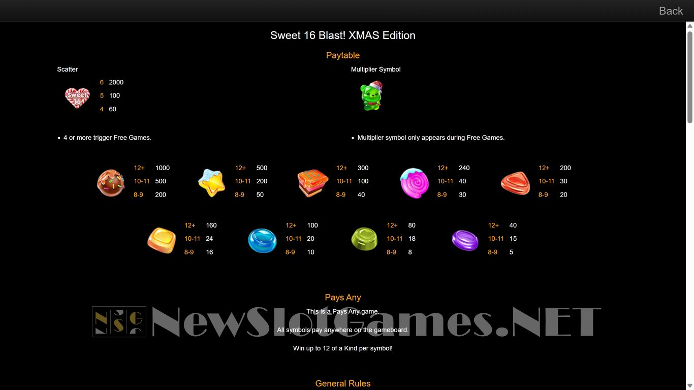Sweet 16 Blast! Christmas Edition Slot Slot Image in Demo - pic. 3