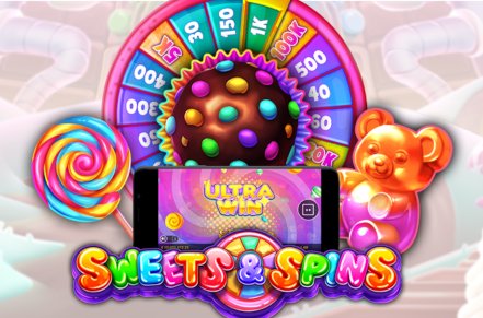 Sweets & Spins Slot Logo