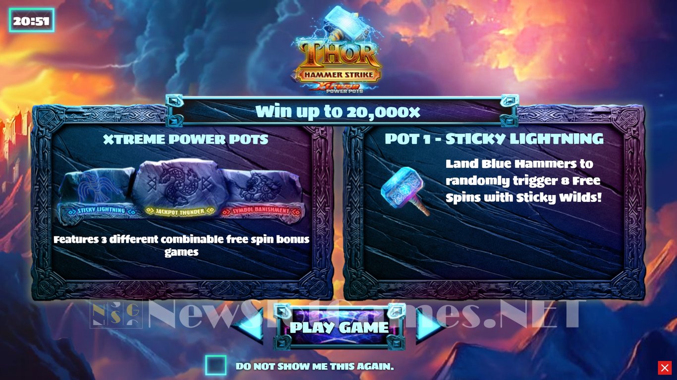 Thor Hammer Strike Xtreme Power Pots Slot Demo Image