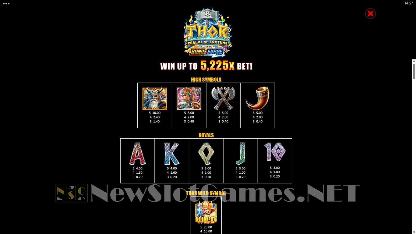 Thor Realms of Fortune Bonus Surge Slot Slot Image in Demo - pic. 9