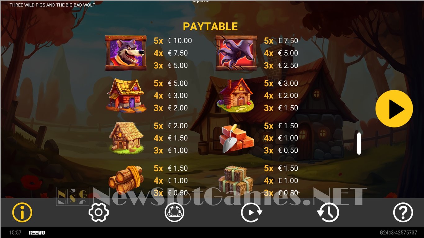 Three Wild Pigs and the Big Bad Wolf Slot Slot Image in Demo - pic. 8