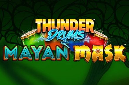 Thunder Drums Mayan Mask Slot Logo