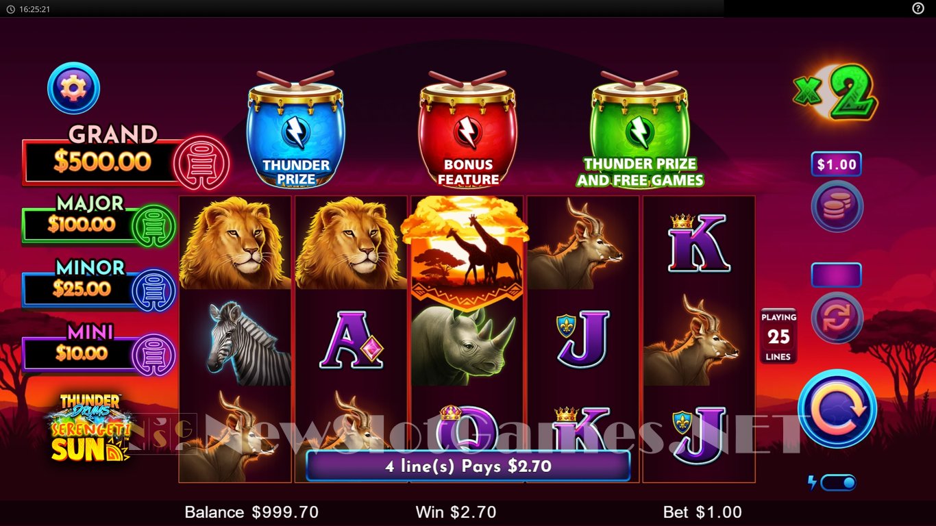 Thunder Drums Serengeti Sun Slot Slot Image in Demo - pic. 2