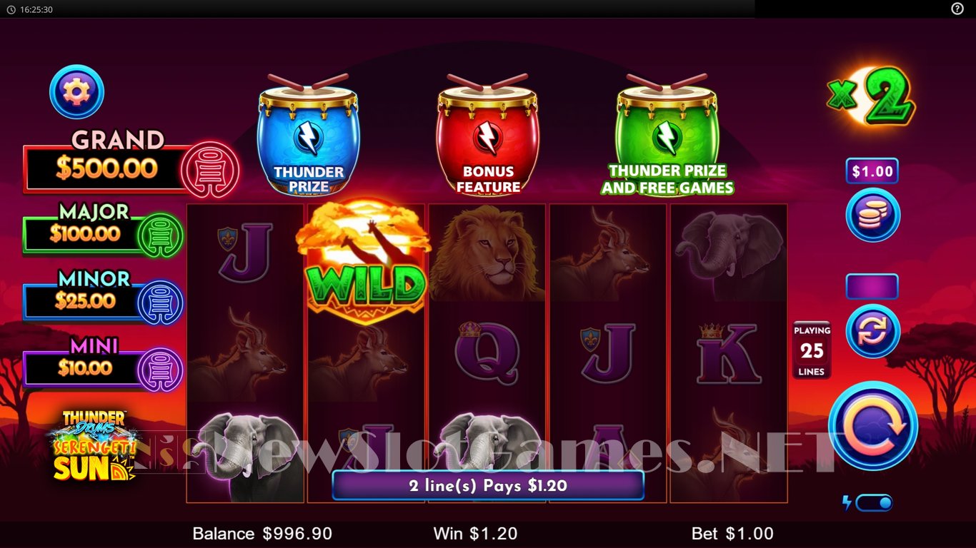 Thunder Drums Serengeti Sun Slot Slot Image in Demo - pic. 5