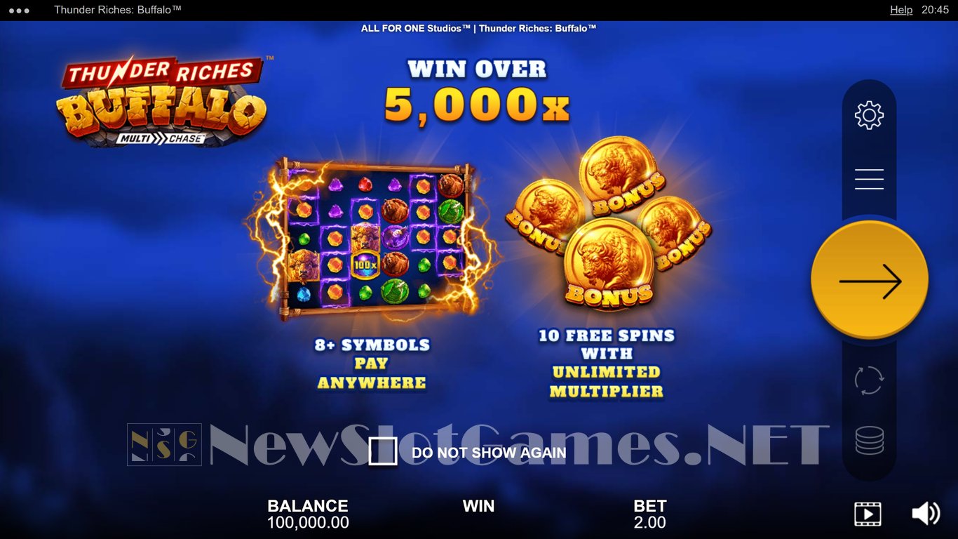 Thunder Riches Buffalo Slot Demo Image