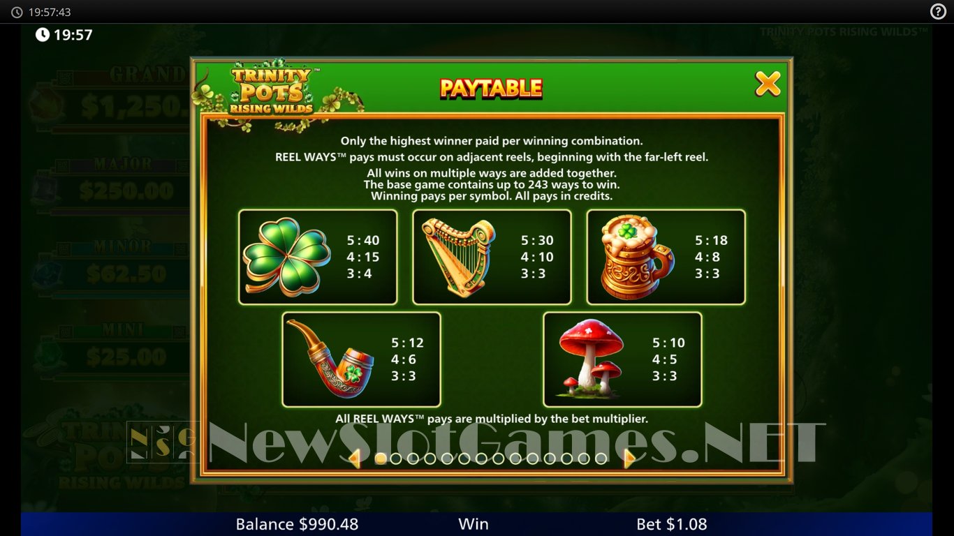 Trinity Pots Rising Wilds Slot Slot Image in Demo - pic. 5