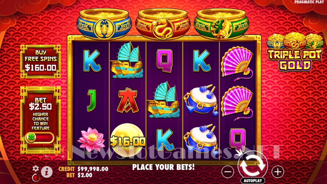 Triple Pot Gold Slot Demo Image