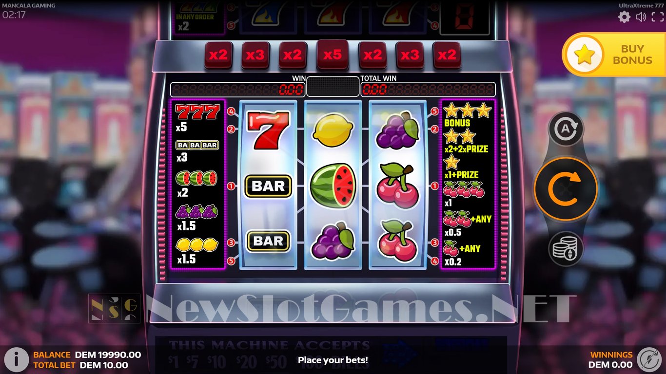 UltraXtreme 777 Slot Demo Image