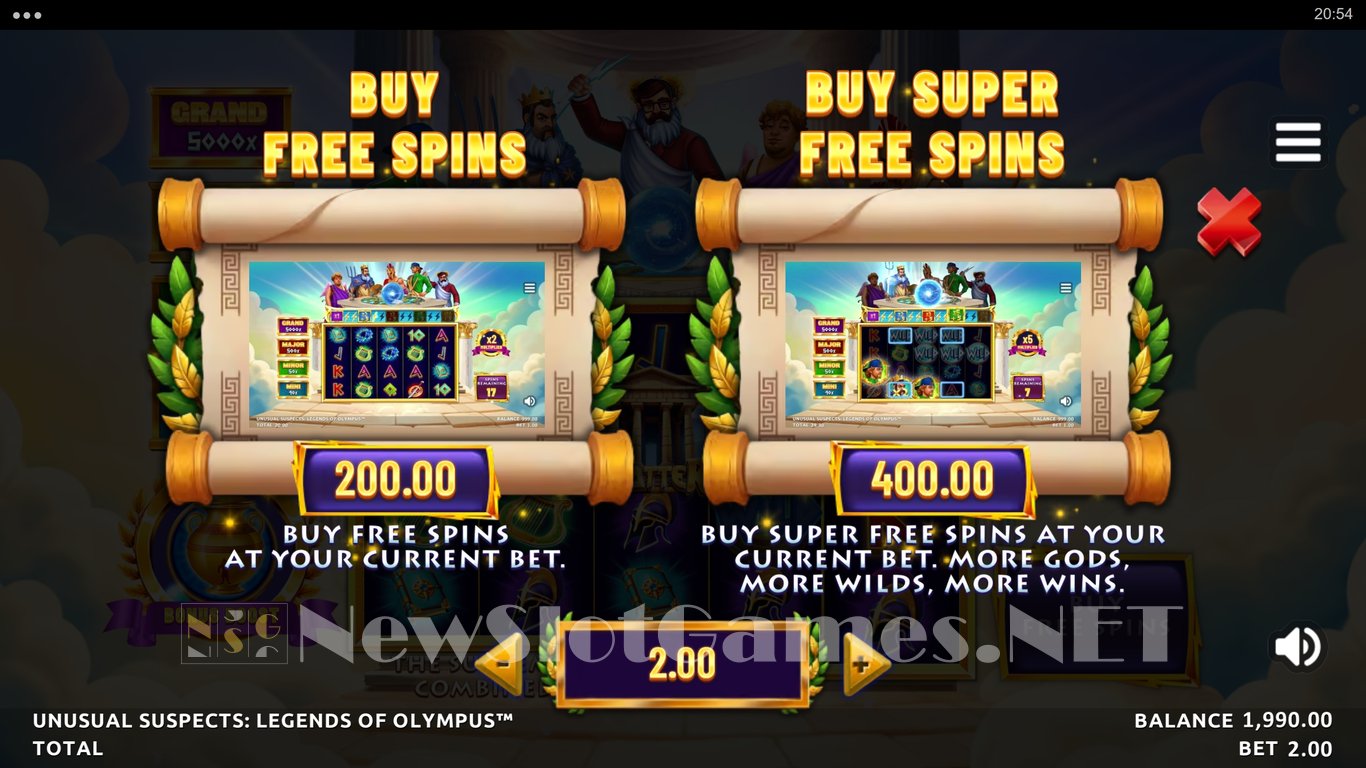 Unusual Suspects Legends of Olympus Slot Slot Image in Demo - pic. 5