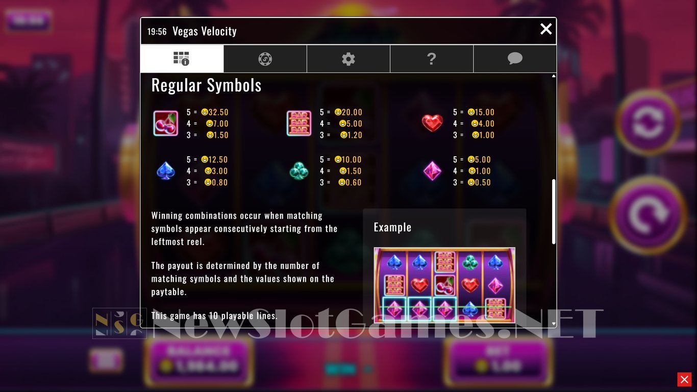 Vegas Velocity Slot Slot Image in Demo - pic. 5