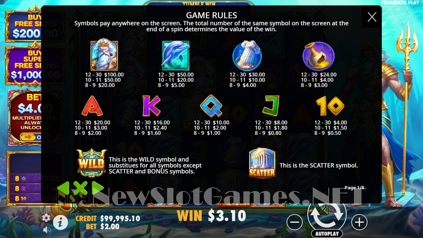 Waves of Poseidon Slot Slot Image in Demo - pic. 6