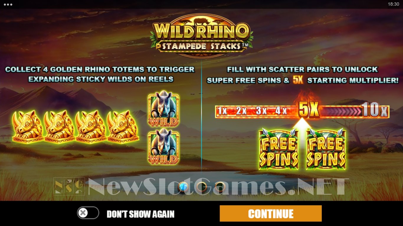Wild Rhino Stampede Stacks Slot Demo Image