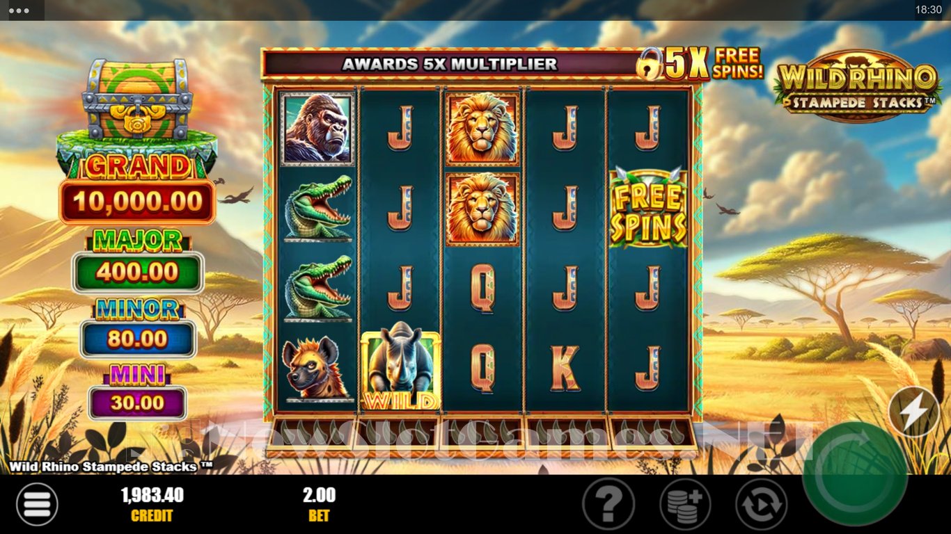 Wild Rhino Stampede Stacks Slot Slot Image in Demo - pic. 2