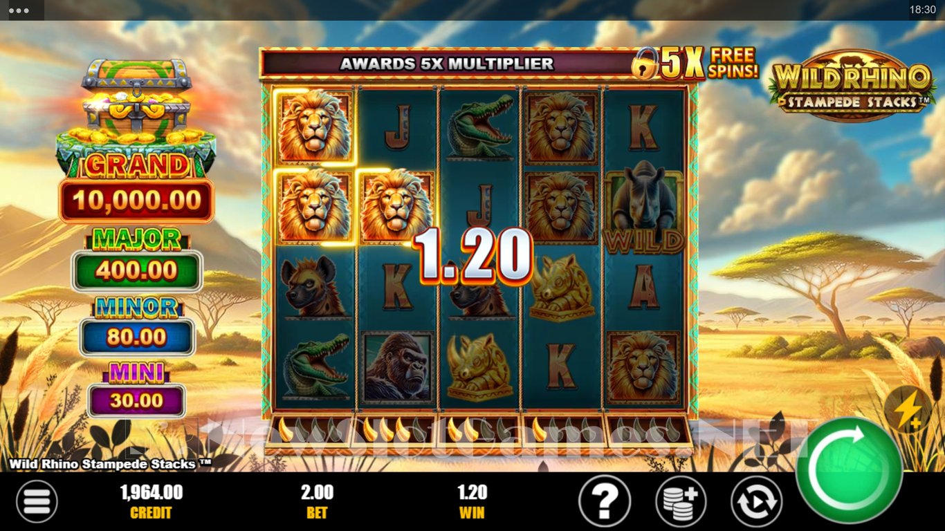 Wild Rhino Stampede Stacks Slot Slot Image in Demo - pic. 4