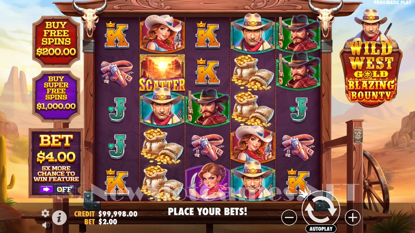Wild West Gold Blazing Bounty Slot Demo Image