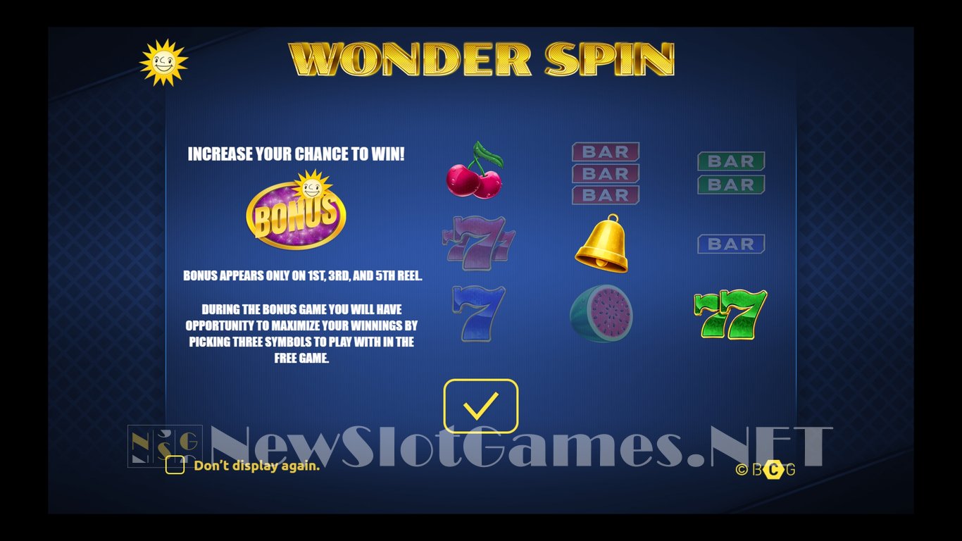 Wonder Spin Slot Demo Image