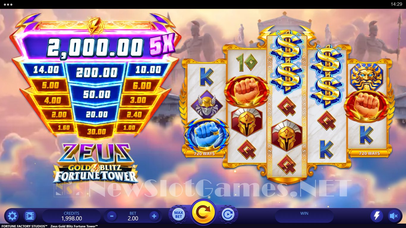 Zeus Gold Blitz Fortune Tower Slot Demo Image