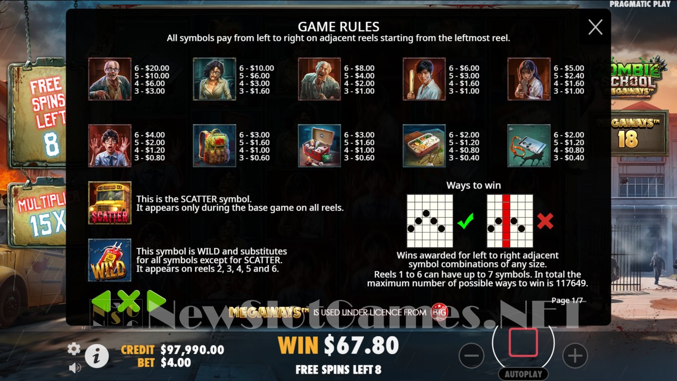 Zombie School Megaways Slot Slot Image in Demo - pic. 6