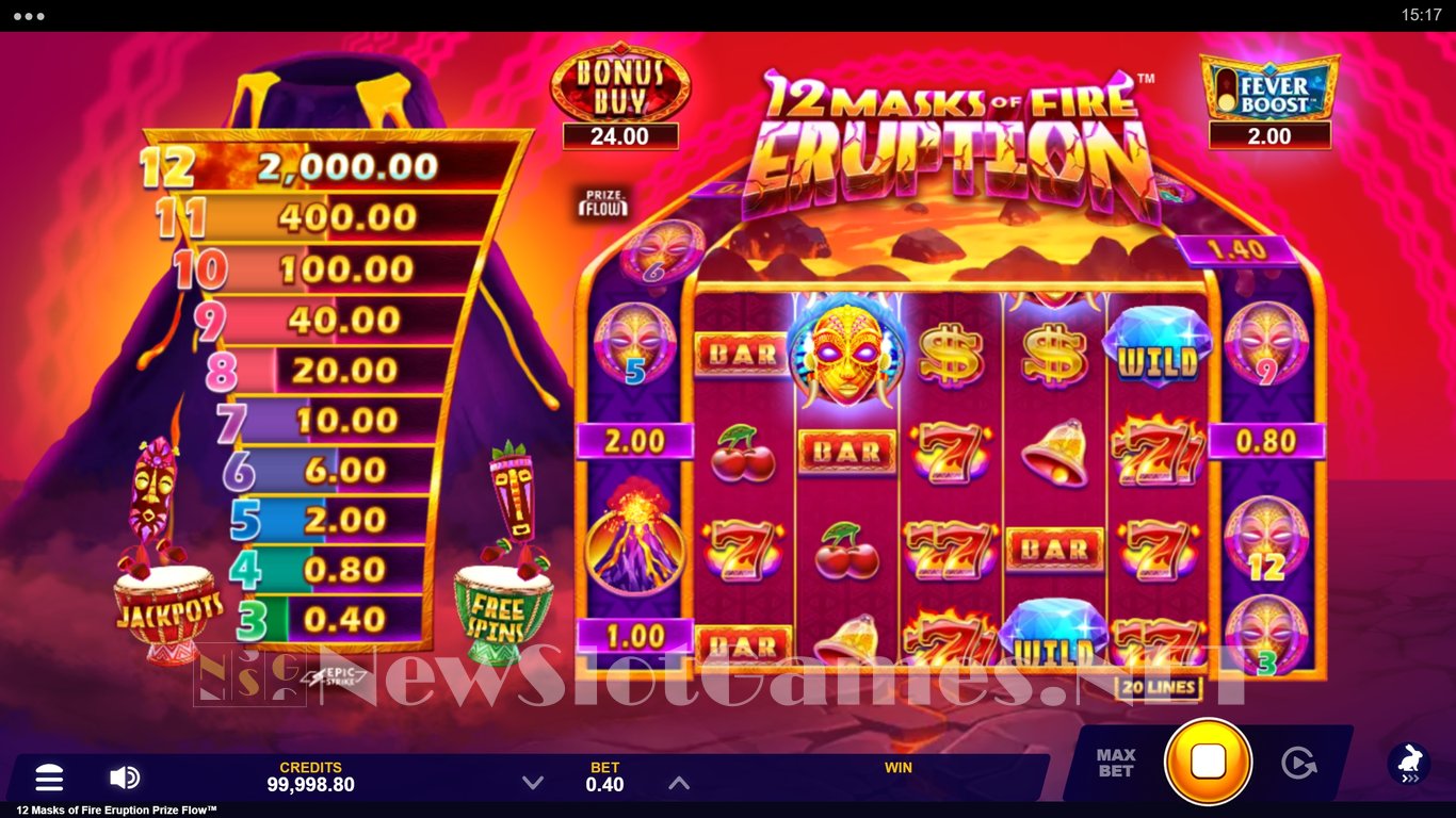 12 Masks of Fire Eruption Prize Flow Slot Slot Image in Demo - pic. 2
