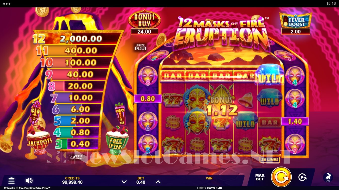 12 Masks of Fire Eruption Prize Flow Slot Slot Image in Demo - pic. 4