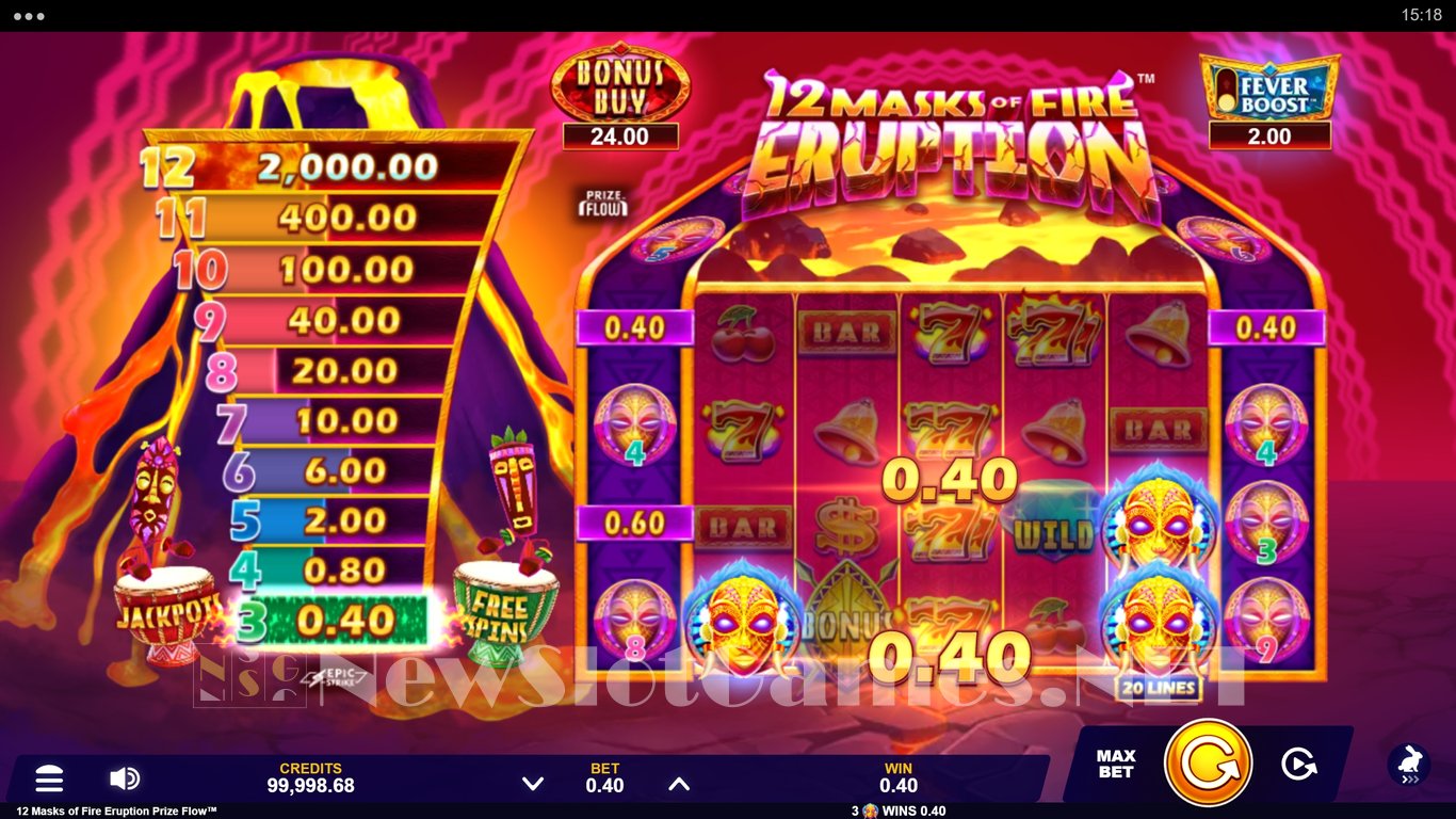 12 Masks of Fire Eruption Prize Flow Slot Slot Image in Demo - pic. 6