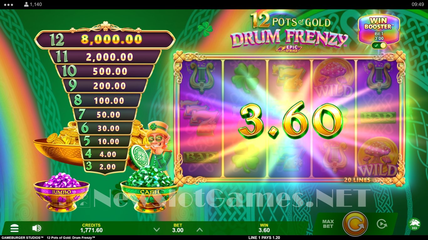 12 Pots of Gold Drum Frenzy Slot Slot Image in Demo - pic. 4