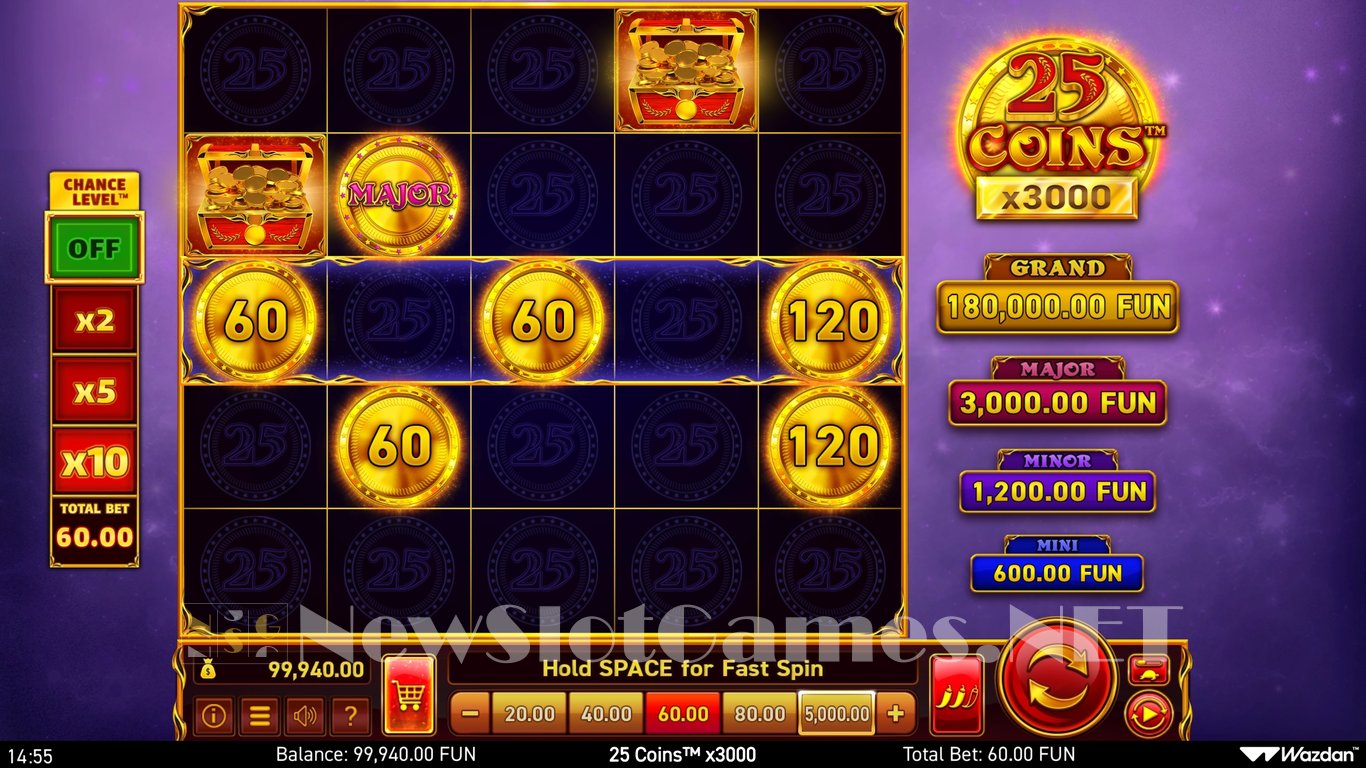 25 Coins x3000 Slot Demo Image