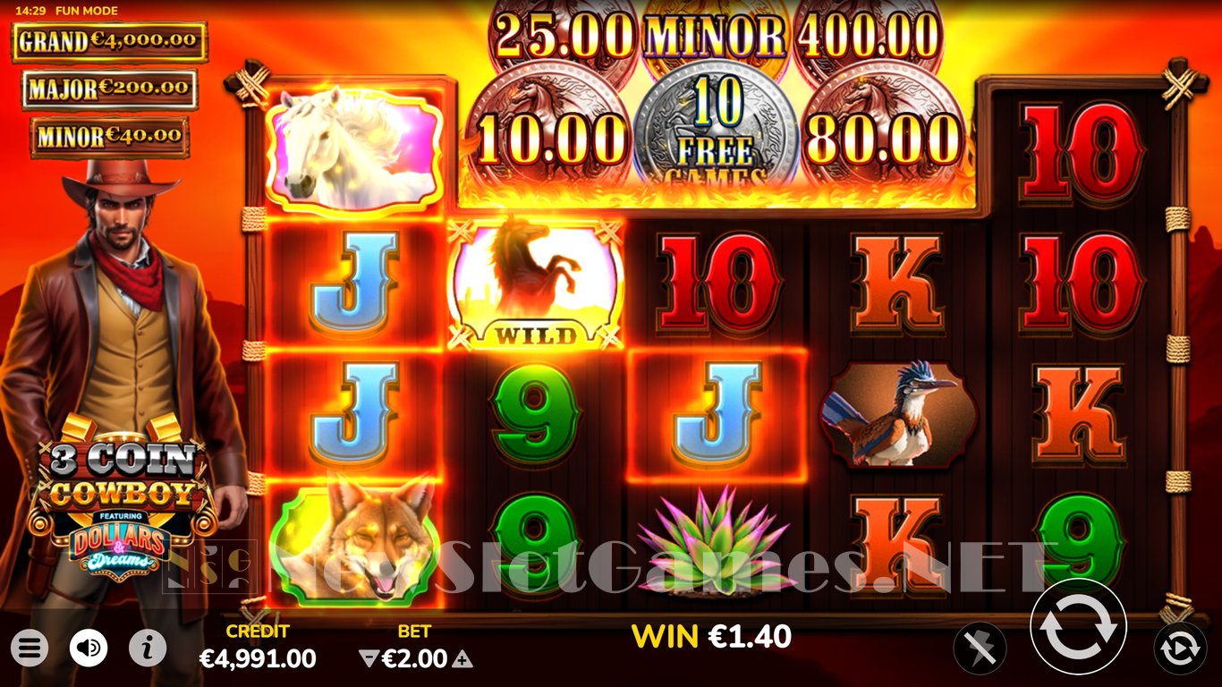 3 Coin Cowboy Dollars & Dreams Slot Slot Image in Demo - pic. 3