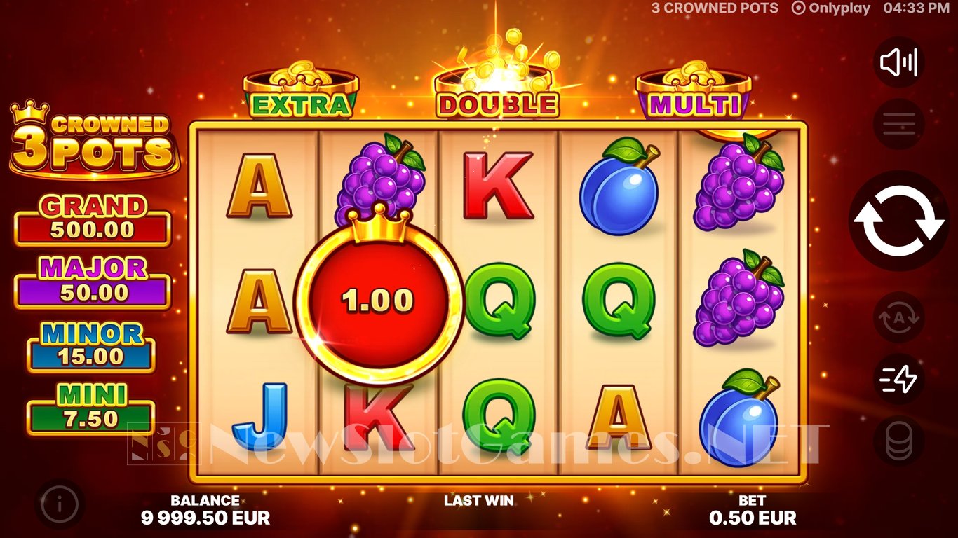 3 Crowned Pots Slot Demo Image