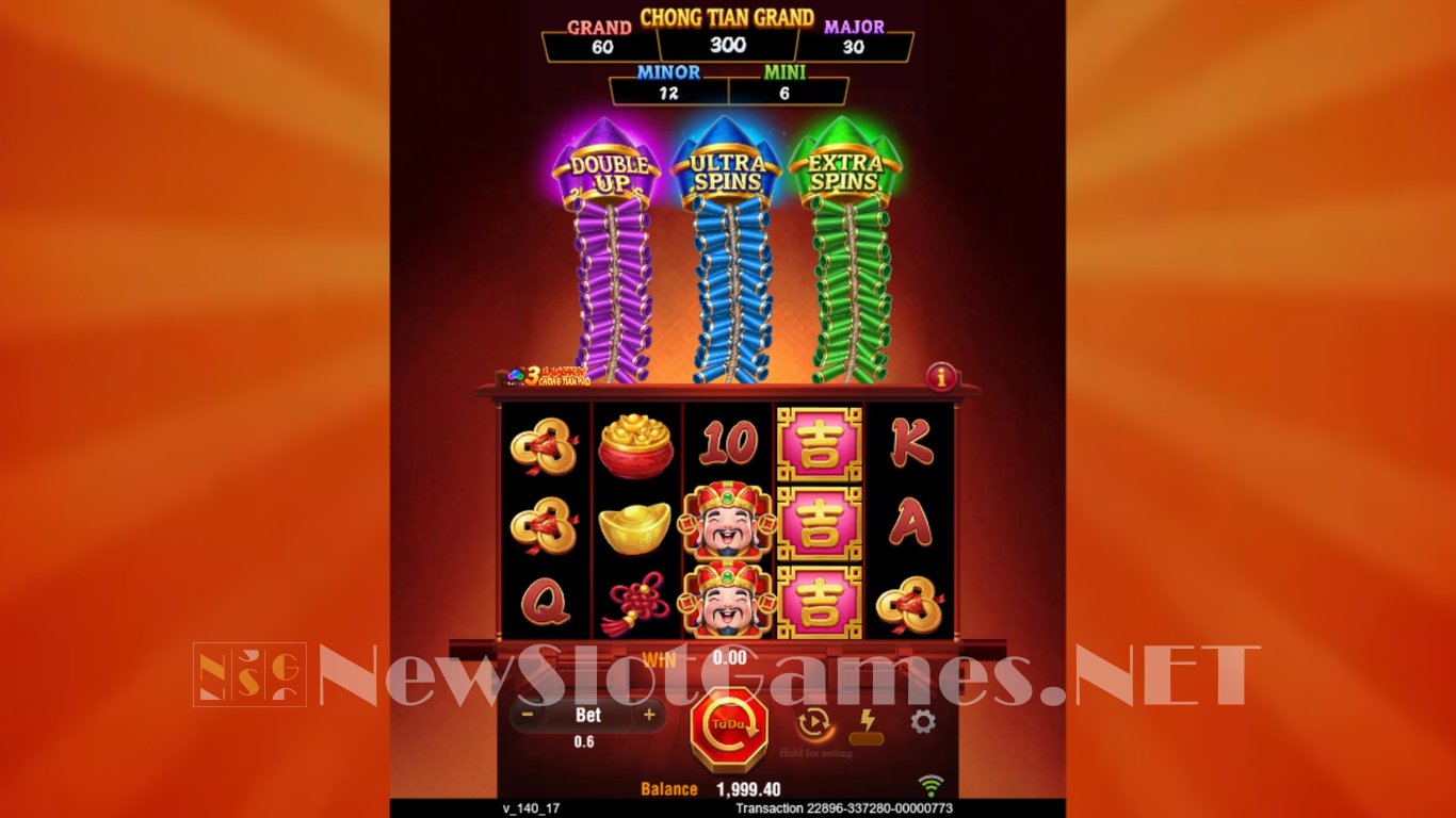 3 Lucky Chong Tian Pao Slot Demo Image