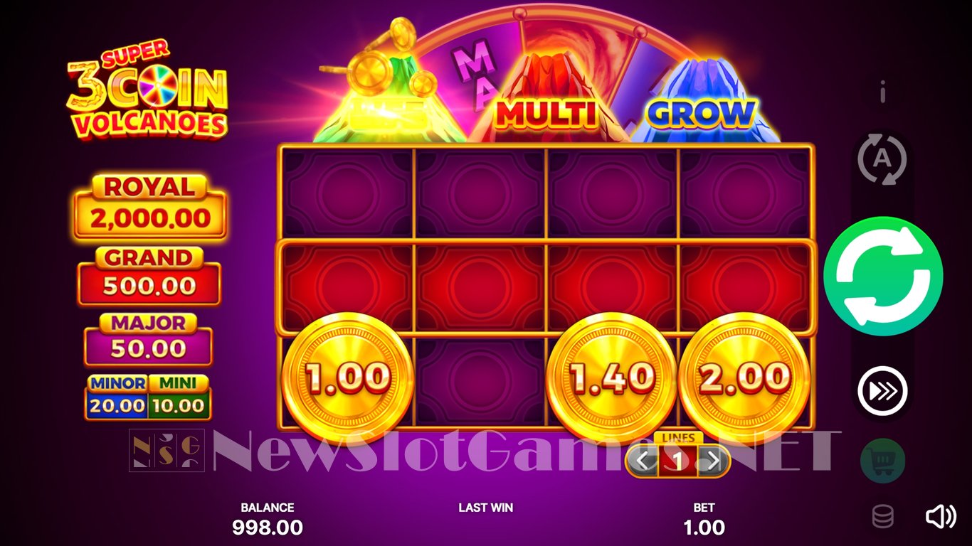 3 Super Coin Volcanoes Slot Demo Image