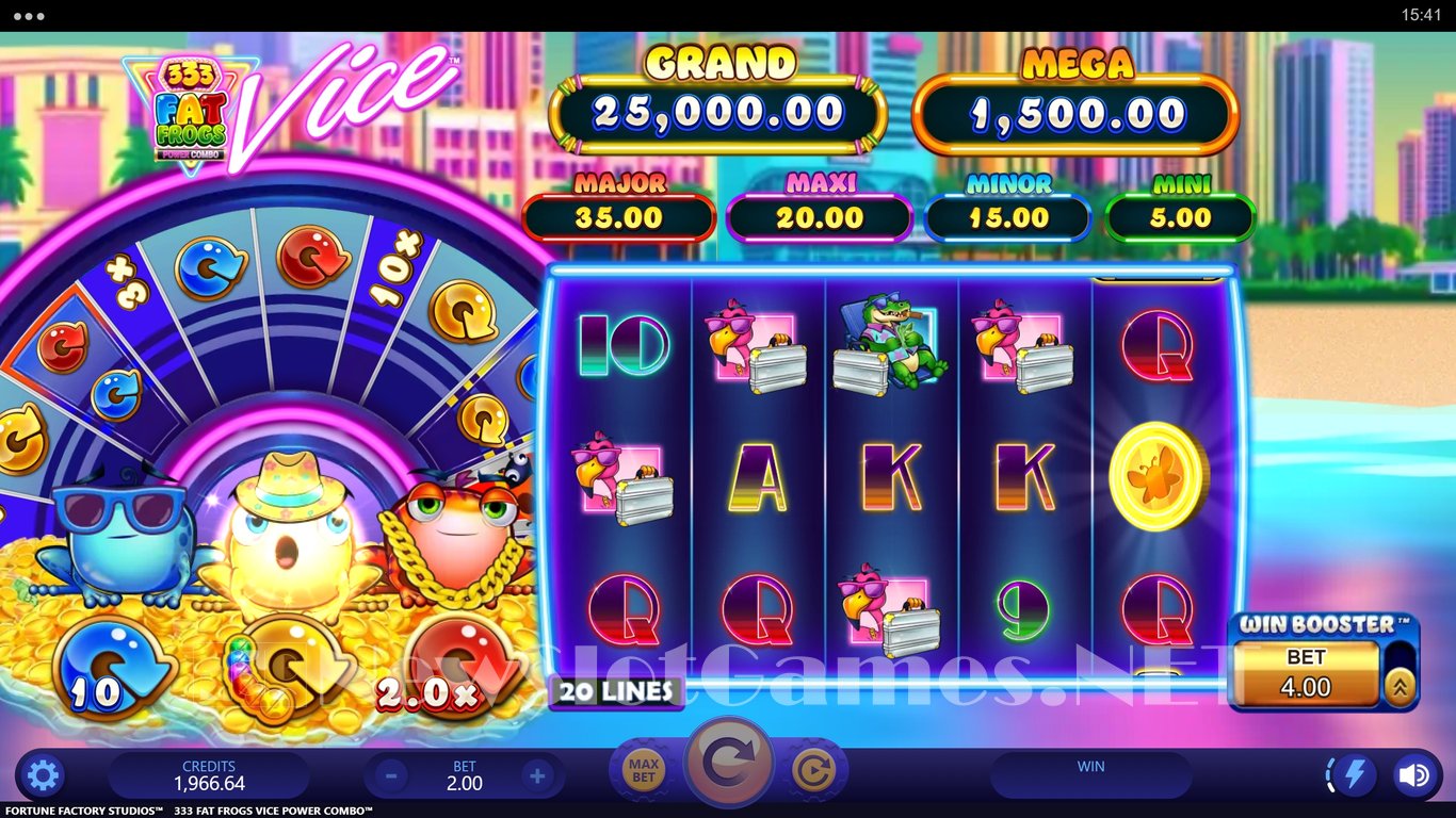 333 Fat Frogs Vice Power Combo Slot Demo Image
