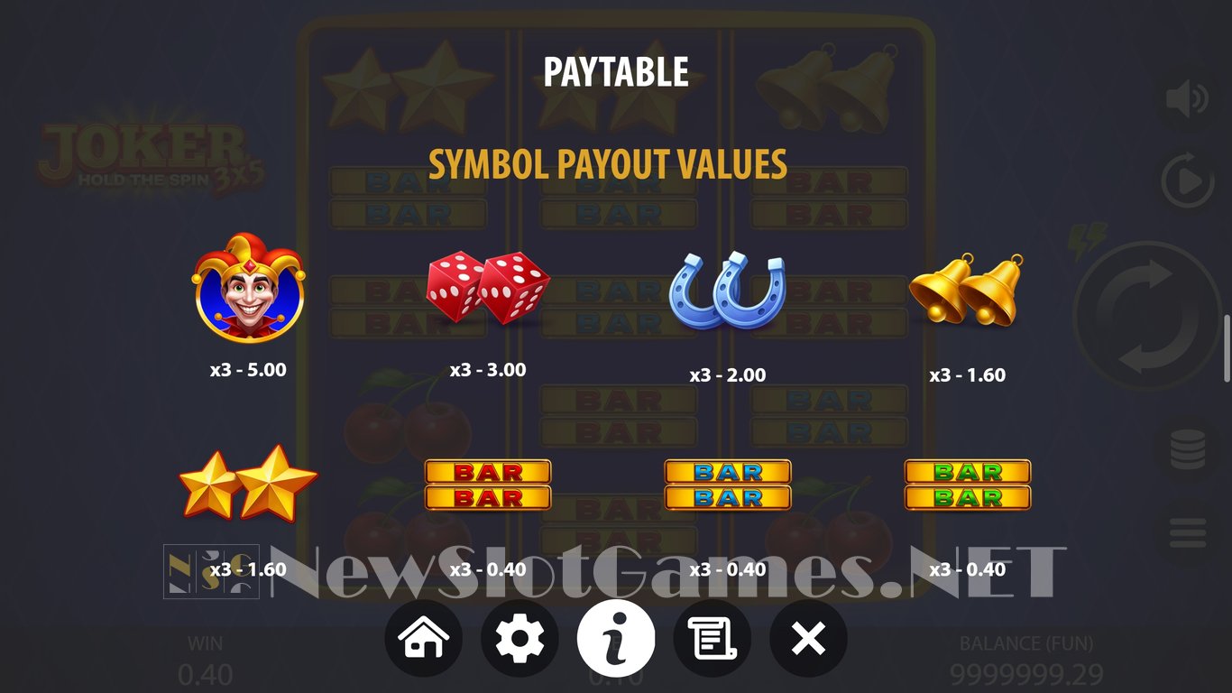 3x5 Joker Hold The Spin Slot Slot Image in Demo - pic. 4