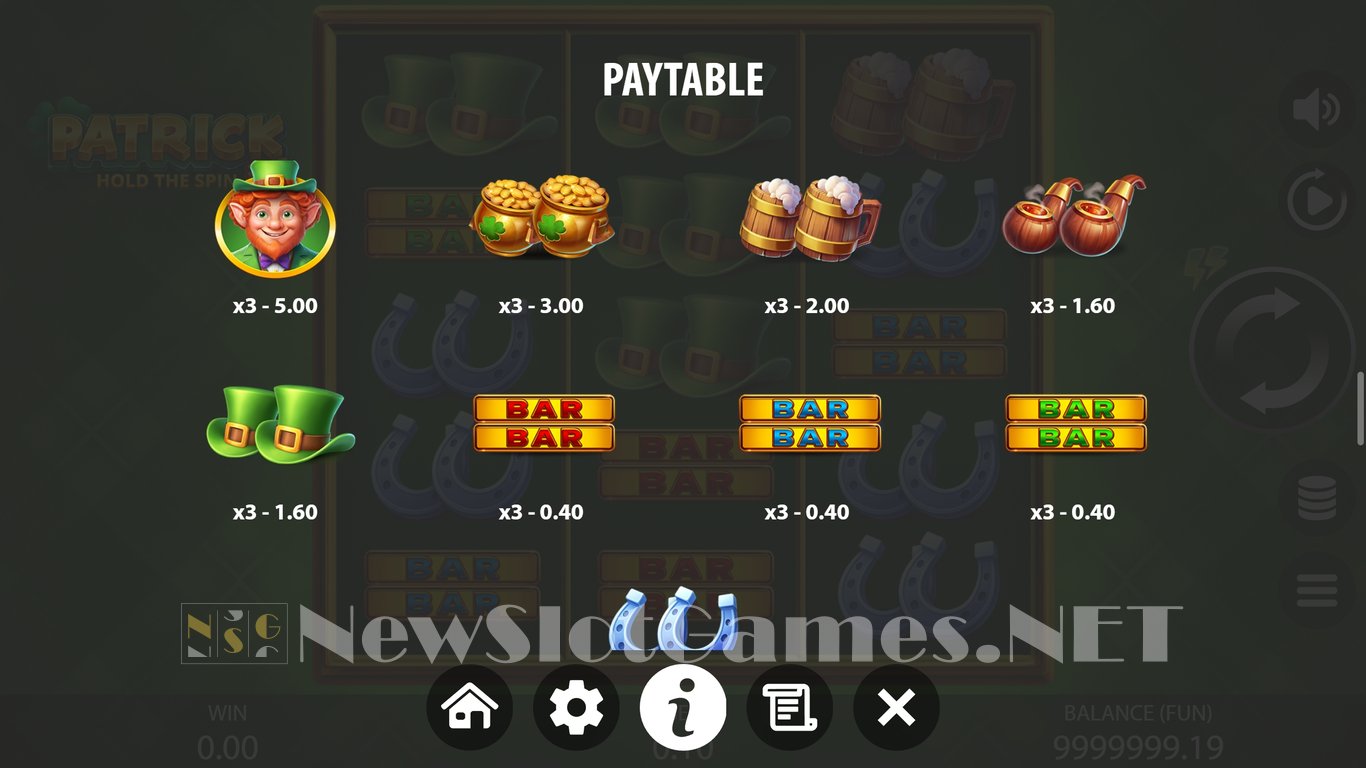 3x5 Patrick Hold the Spin Slot Slot Image in Demo - pic. 4